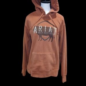 Ariat Tan Hoodie with Graphic Logo
